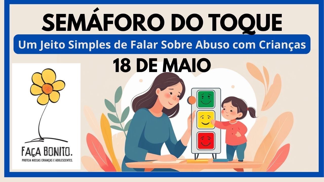 Ilustração vetorial moderna e acolhedora, em formato 16:9. Uma mãe e uma criança estão sentados juntos à mesa, interagindo com um material educativo visual que representa um semáforo com rostos expressando emoções (feliz, neutra, triste) nas cores verde, amarelo e vermelho. O ambiente transmite proteção e carinho, com elementos infantis suaves e um fundo calmo e minimalista. A imagem não deve conter texto.